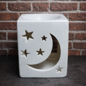 Brûle-parfum lune & étoiles en céramique 🕯️